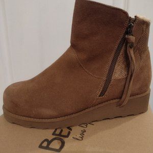 BEARPAW genuine suede shearling lined boot - new on box